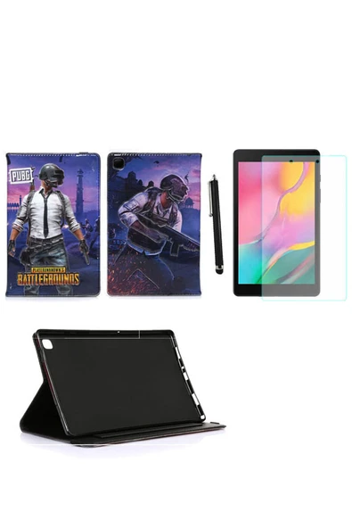 corcishop Samsung Galaxy Tab A8 8" Sm-t290/t295 Kılıf Kabartma Resimli Kılıf + Ekran Koruyucu + Kalem ürün görseli 1