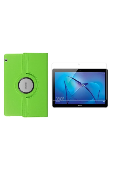 corcishop Huwaeı Mediapad T3 10 10.1" Uyumlu 360° Dönebilen Standlı Kılıf Ekran Koruyucu ürün görseli 1