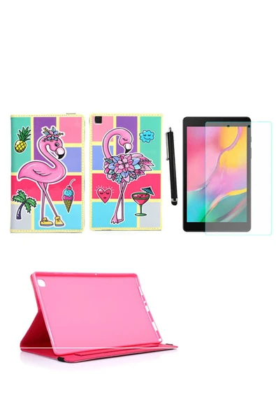 corcishop Samsung Galaxy Tab A 10.1 2019 Sm T510 T515 T517 Kılıf Kabartma Resimli Kılıf+ Ekran Koruyucu+ Kalem ürün görseli 1