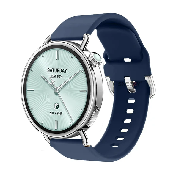 Sneezy Mi Watch S4 41mm İle Uyumlu Yumuşak PureLux Soft Tokalı Silikon Kordon  Lacivert ürün görseli 1