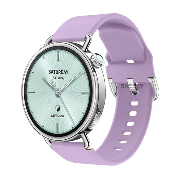 Sneezy Mi Watch S4 41mm İle Uyumlu Yumuşak PureLux Soft Tokalı Silikon Kordon  Lila ürün görseli 1