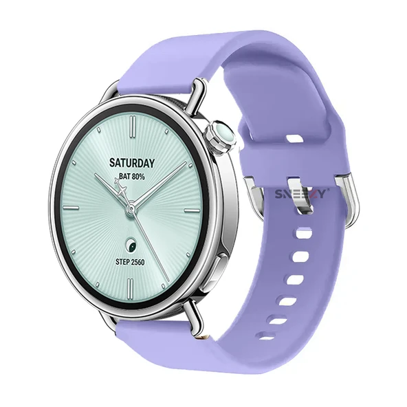 Sneezy Mi Watch S4 41mm İle Uyumlu Yumuşak PureLux Soft Tokalı Silikon Kordon  Lavanta ürün görseli 1