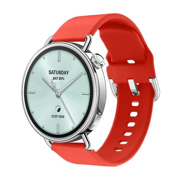 Sneezy Mi Watch S4 41mm İle Uyumlu Yumuşak PureLux Soft Tokalı Silikon Kordon  Kırmızı ürün görseli 1
