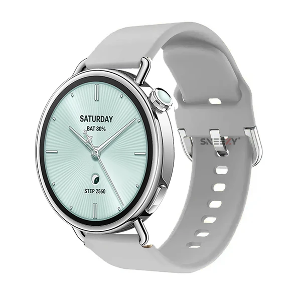 Sneezy Mi Watch S4 41mm İle Uyumlu Yumuşak PureLux Soft Tokalı Silikon Kordon  Gri ürün görseli 1