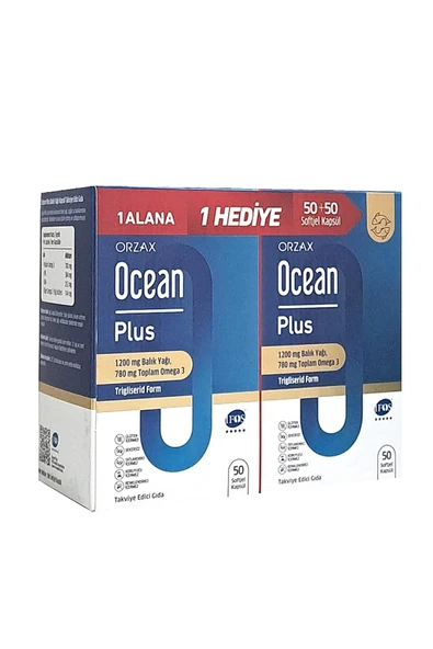 Ocean Plus 1200 mg 50+50 Softjel Kapsül - 1 Alana 1 Hediye ürün görseli 1