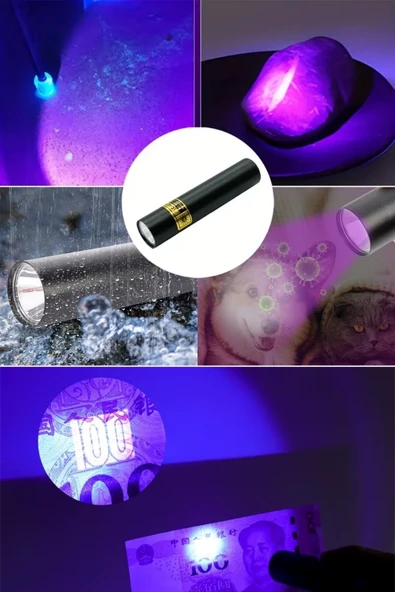 Mini Cep Boy USB İle Şarj Olan Oje Kurutucu Para Kontol LED UV Mor Işık El Feneri ürün görseli 1
