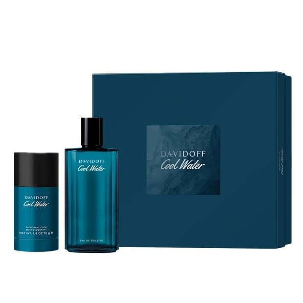 Davidoff Cool Water EDT 75 ml+Deostick 70 g Erkek Parfüm Seti ürün görseli 1