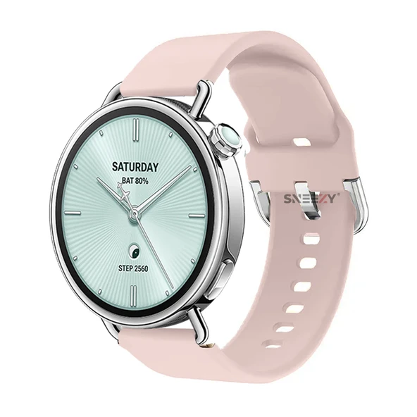 Sneezy Mi Watch S4 41mm İle Uyumlu Yumuşak PureLux Soft Tokalı Silikon Kordon  Pudra ürün görseli 1