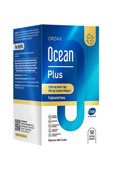 Ocean Plus 1200 Mg Omega-3 Balık Yağı 50 Kapsül ürün görseli 1