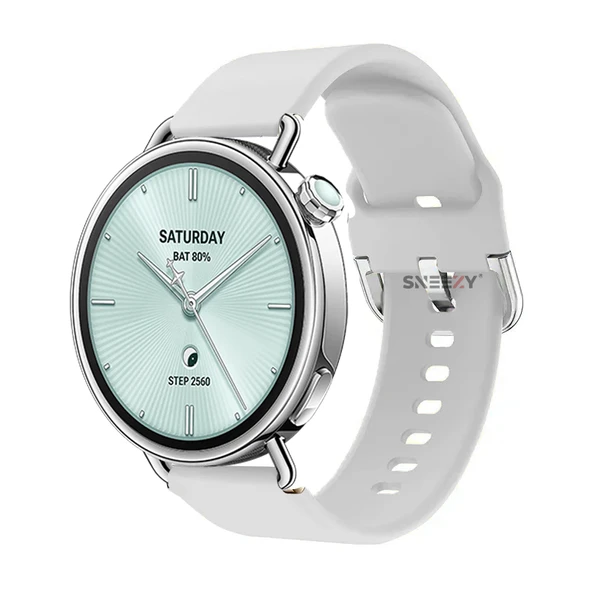 Sneezy Mi Watch S4 41mm İle Uyumlu Yumuşak PureLux Soft Tokalı Silikon Kordon  Beyaz ürün görseli 1