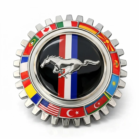Tırtıl Arma Dekoratif Mustang – Amerikan Spor Otomobil Duvar Dekoru ürün görseli 1