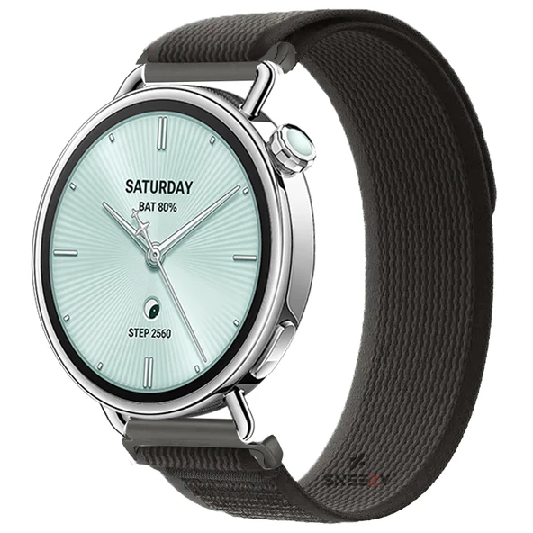 Sneezy Mi Watch S4 41mm Uyumlu Kordon Trail Loop Cırtlı Yumuşak Kumaş Şık Kordon  Siyah ürün görseli 1