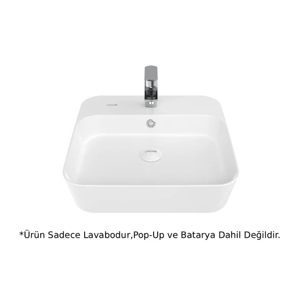 Creavit LP040 LOOP Masa Üstü İnce Lavabo Beyaz 45cm ürün görseli 1