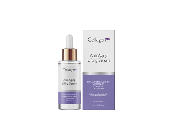 Collagen Forte Platinum Hyaluronik Asit Serum 30ml, Yaşlanma Karşıtı, Kolajen Içerikli, Vitamin B5, C Vitamini ürün görseli 1