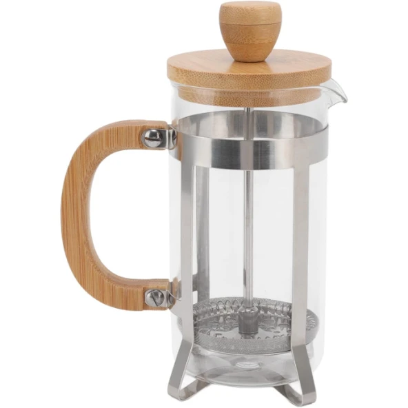 Ahşap Detaylı 600 ml Cam French Press ürün görseli 1