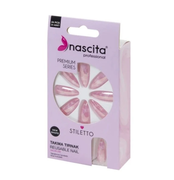 Nascita Takma Tırnak Pembe Mermer 24'lü ürün görseli 1