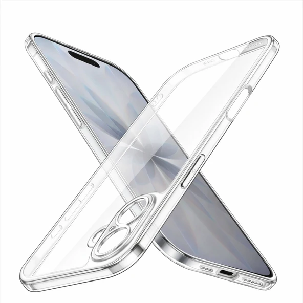 iPhone 17 Uyumlu Kılıf Şeffaf Kamera Korumalı 3D ürün görseli 1