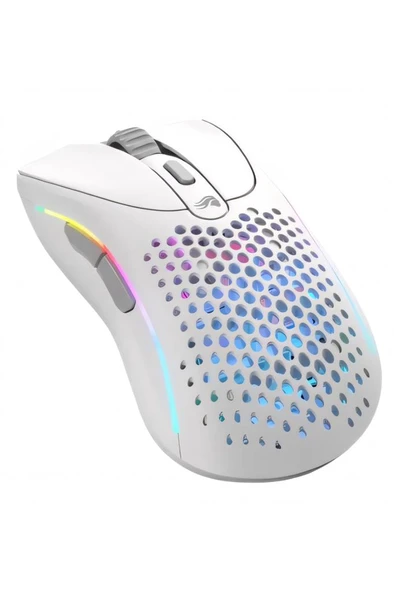 Glorious Model D 2 GLO-MS-DWV2-MW Beyaz RGB Şarjlı Optik Kablosuz Oyuncu Mouse Teşhir ürün görseli 1