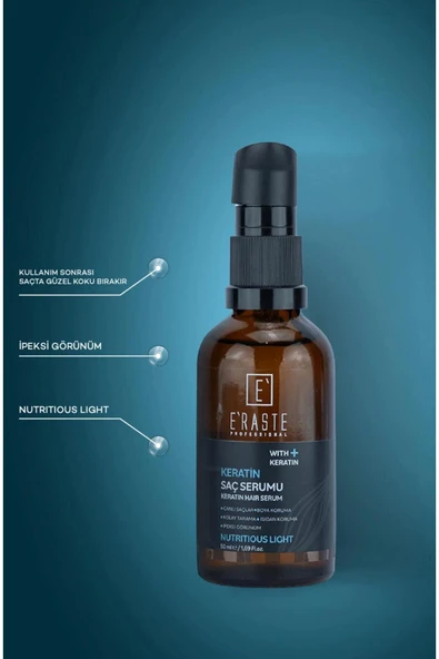 ERASTE YENİ BESLEYİCİ VE KORUYUCU KERATIN SAÇ BAKIM SERUMU 50 ML ürün görseli 1