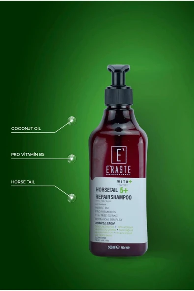 ERASTE DÖKÜLME ÖNLEYİCİ HORSETAIL REPAIR ŞAMPUANI 500 ML ürün görseli 1