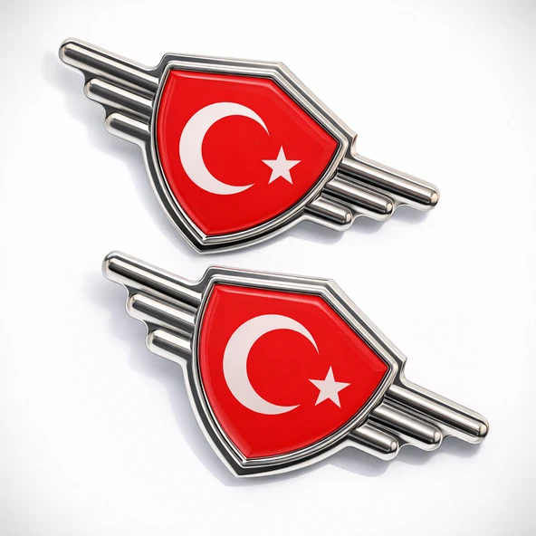 Metal Araba Logosu 3D Krom Çamurluk Amblemi Sağ Sol Set Oto Aksesuar ürün görseli 1
