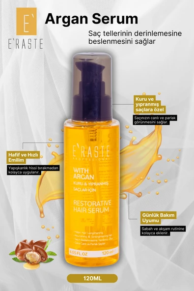ERASTE Argan İçerikli Saç Bakım Serumu 120ml ürün görseli 1