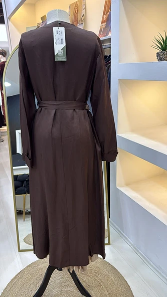 Misswhence İkili Elbise kahve 39806 - Resim 6