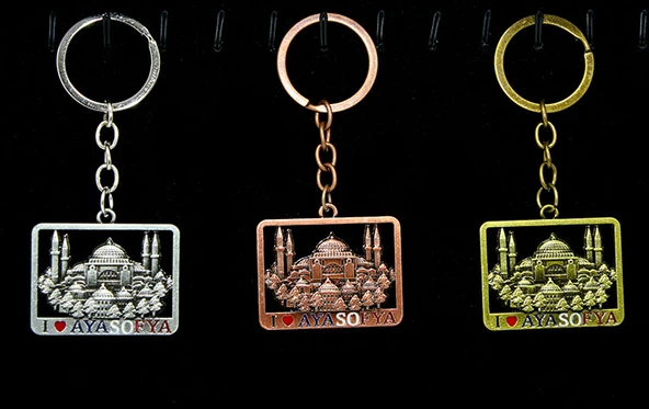 Metal Ayasofya Anahtarlık Kare Tasarım ürün görseli 1