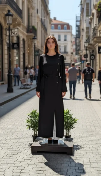 Misswhence İkili Elbise Siyah 39806 - Resim 9