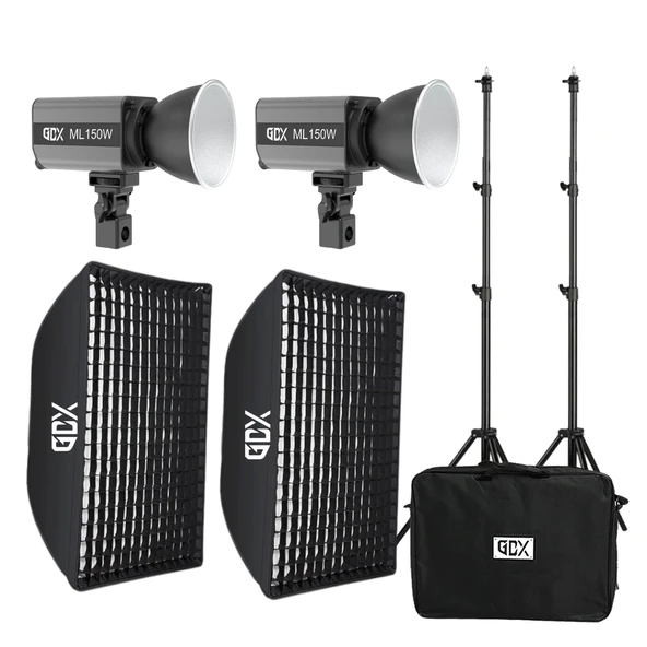 GDX ML150W BiColor LED Video Işığı İkili Set Çantalı Bowens Mount Profesyonel Sürekli Işık ürün görseli 1
