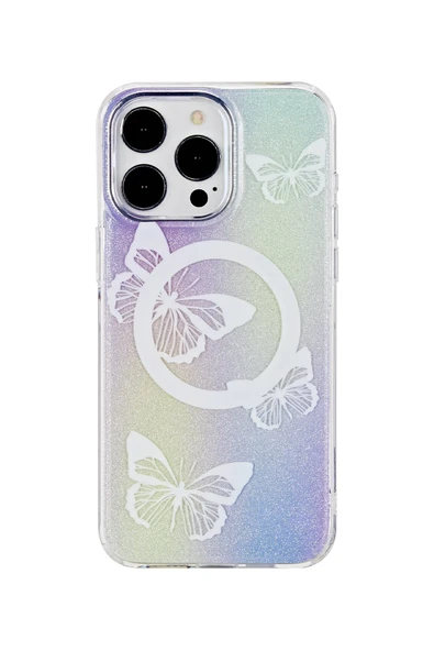 Fuchsia iPhone 14 Pro Max ile Uyumlu Tanya Magneticsafe Kapak - Desen 7 ürün görseli 1