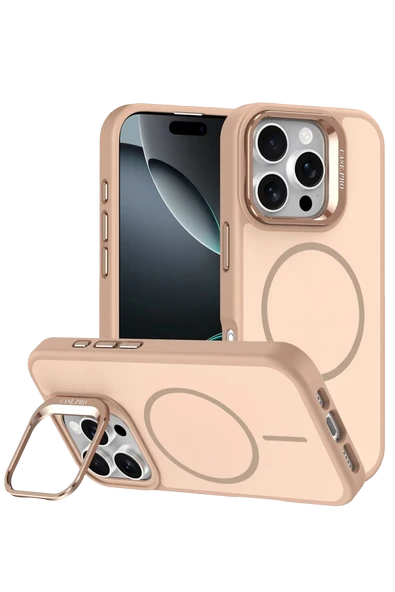Fuchsia iPhone 16 Pro Max ile Uyumlu Flexa Magneticsafe Kapak - Gold ürün görseli 1