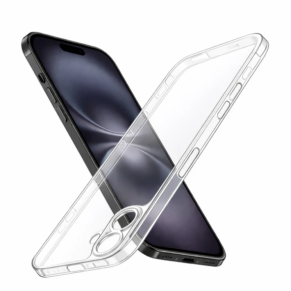 iPhone 16 Uyumlu Kılıf Şeffaf Kamera Korumalı 3D ürün görseli 1