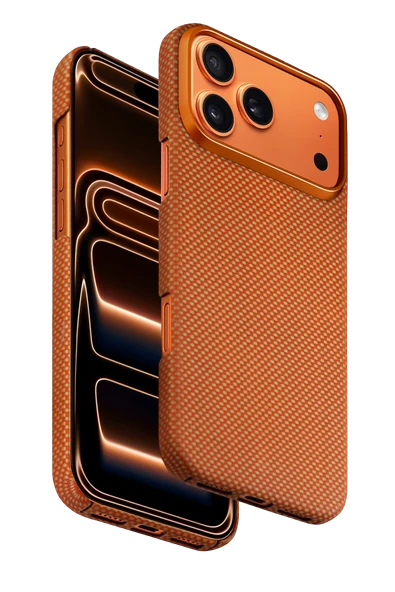 Fuchsia iPhone 17 Pro Max ile Uyumlu HBC-350 Ruaha Kevlar Magneticsafe Kapak - Turuncu ürün görseli 1