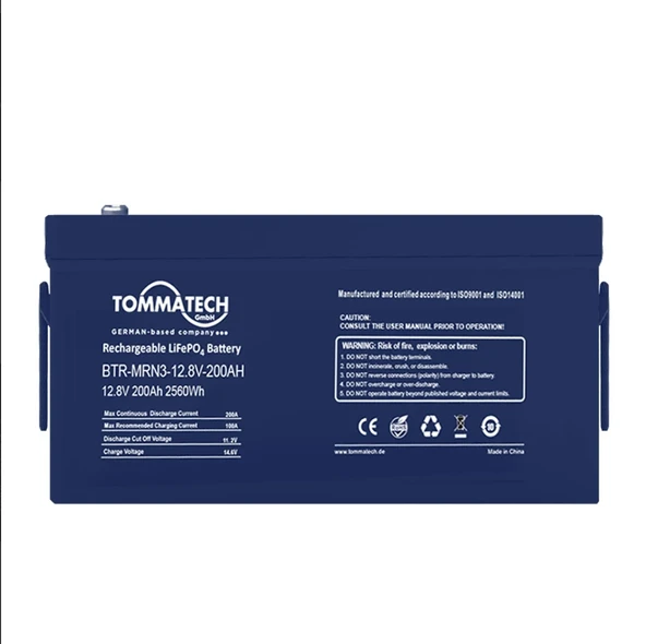 TommaTech ABS+PC Kasa 12.8V-200Ah Marine Batarya ürün görseli 1