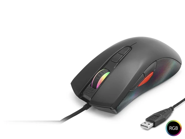 G802 Gaming Mouse 7200 Dpi 8 Tuş 1000 Hz Rgb - Siyah ürün görseli 1