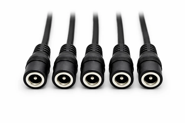 DC 5.5x2.1mm 5’li Set Dişi Soket Kablo 12V/24V DC Güç Uzatma Kablosu Adaptör Jak Konnektör CCTV & LED Şerit Uyumlu ürün görseli 1