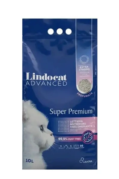 Lindocat Super Premium Extra Güçlü Topaklanan Pudra Kokulu Kedi Kumu 10L ürün görseli 1