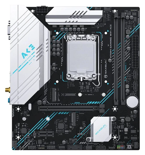 MAXSUN MS-B760M-GAMING-WIFI-ACE B760M GAMING WIFI ACE LGA1700 DDR5 6400 Mhz M.2 HDMI mAtx Intel ürün görseli 1