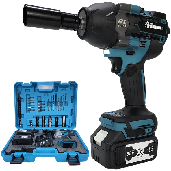 Prohummer PH241 Çift Akülü 1100 Newton 58Vf Somun Sıkma Sökme Makina Seti (Mavi) ürün görseli 1