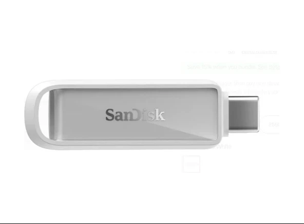 Sandisk Sdıxs0n-256g-gn6ne 256gb Phone Drive With Usb-c-128gb Arctic White Flash Bellek ürün görseli 1