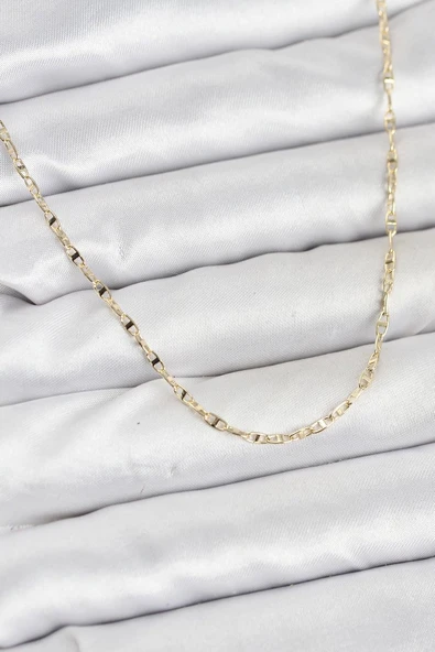 CM 14K Gold Renk Pirinç Gemi Zinciri Model Kadın Kolye (Vice/1395) ürün görseli 1