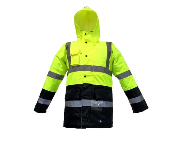 JUNIOR JN1013 Waterproof Fosforlu Oxford Parka Sarı Lacivert L beden ürün görseli 1