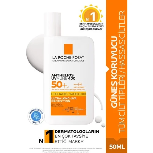 La Roche Posay Anthelios Invisible Fluid Spf 50 Güneş Kremi 50 ml X 2 Adet ürün görseli 1