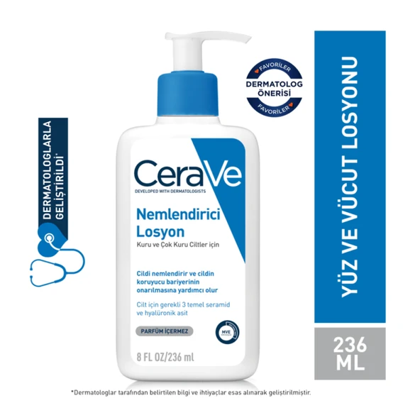 CeraVe Nemlendirici Yüz ve Vücut Losyonu-Seramid Ve Hyalüronik Asit İçerikli 236 ml ürün görseli 1