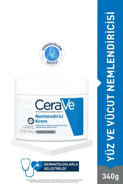 CeraVe Nemlendirici Yüz Ve Vücut Kremi - Kuru Ciltler İçin Seramid Ve Hyalüronik Asit İçerikli 340 gr X3 ürün görseli 1