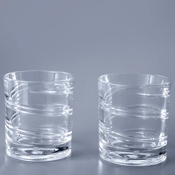 Jumbo Glory Infinite Spin 2'li Çizgili Viski Bardağı 250 ml ürün görseli 1