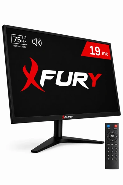 FURY 19" LED Monitör 75Hz 5ms Dahili Hoparlörlü Uzaktan Kumandalı HDMI VGA Geniş Ekran ürün görseli 1