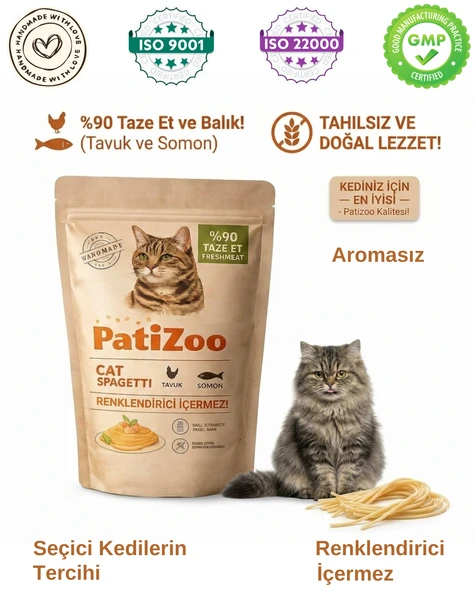 Patizoo Premium Kedi Spagetti Ödül Maması Yumuşak ve Lezzetli Eğitim Ödülü ürün görseli 1