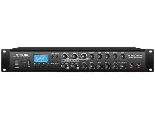 Westa WM-150UT 150W USB Bluetooth 6 Bölgeli Trafolu Profesyonel Amfi ürün görseli 1